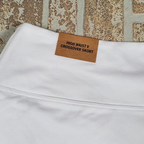 Victoria's Secret PINK Active Cotton High Waist v Crossover Skort White Size L - Picture 5 of 8